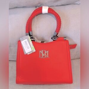 Badgley Mischka Red Leather Handbag, NWT